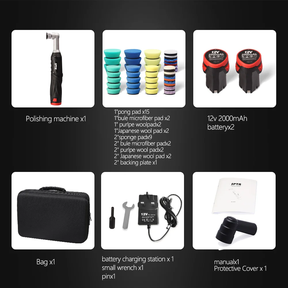 Мини полировальная машина SPTA 12 В с удлинителем Для Полировки Автомобиля|Машина