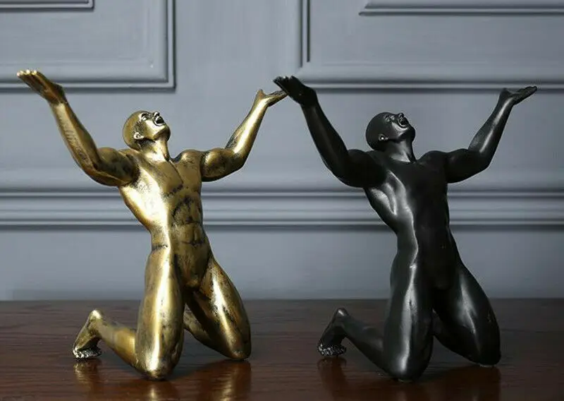 

12.2 inch Art Deco Bronze Sculpture Creative abstract figure statue decorative