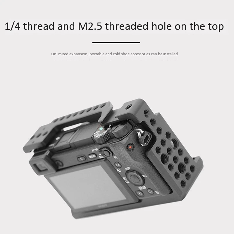 

Camera Cage For Sony A6000 / A6300 Cold Shoe 1/4Inch Mounting Points And Built-In Cold Shoe