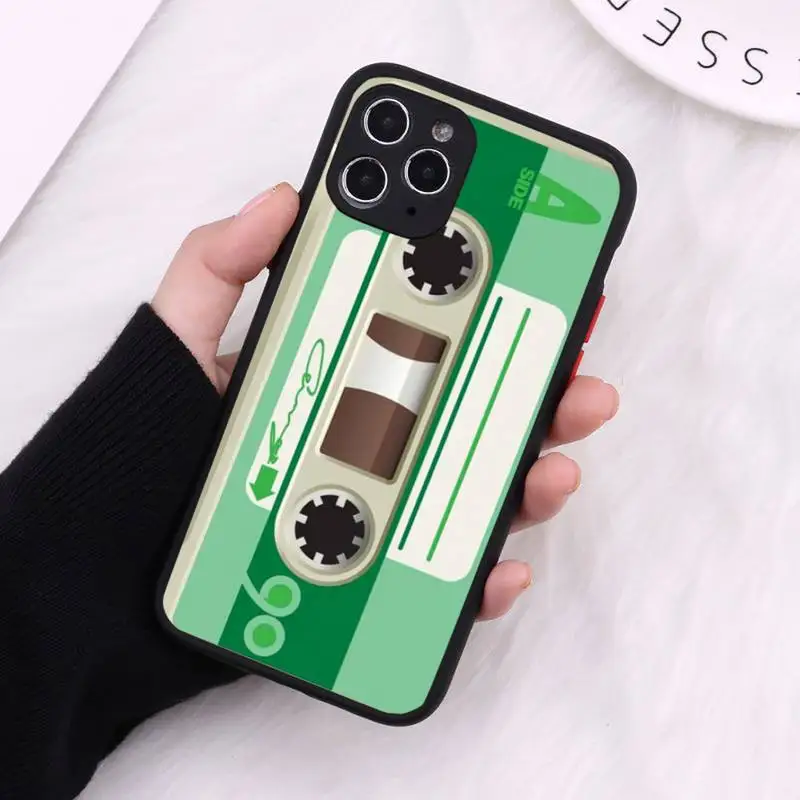 

Retro audio cassette design Phone Case Matte Transparent for iPhone 7 8 11 12 s mini pro X XS XR MAX Plus cover funda