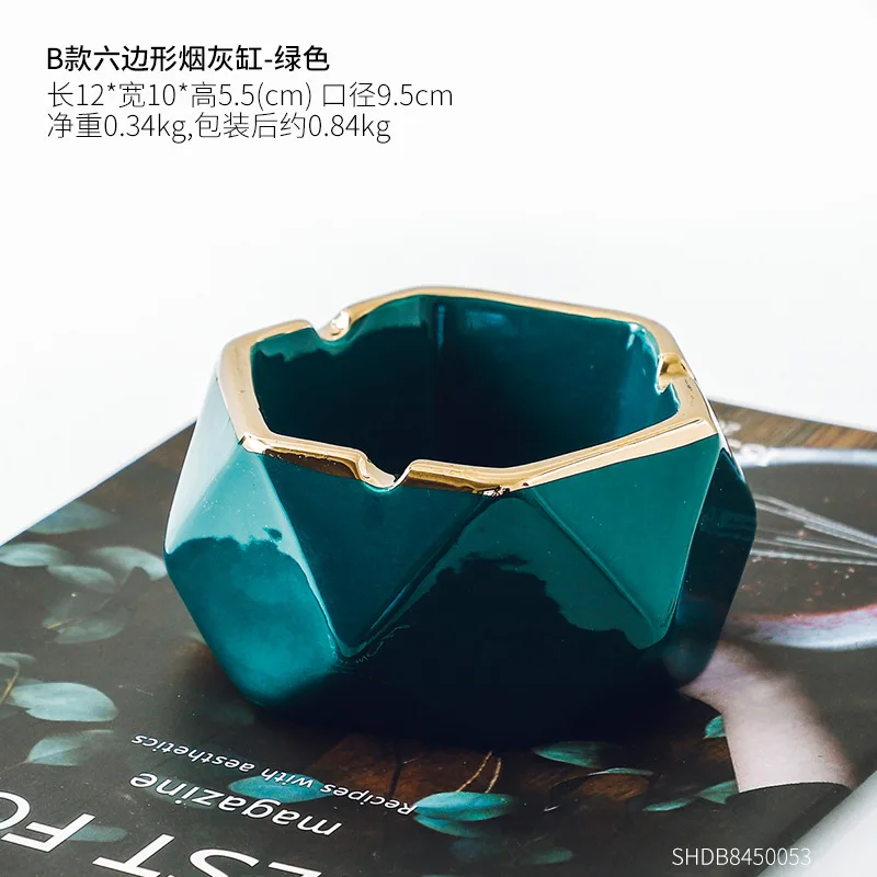 

Creative gold ceramic ashtrays in Nordic household living room fashion office ashtrays are simple in atmosphere.