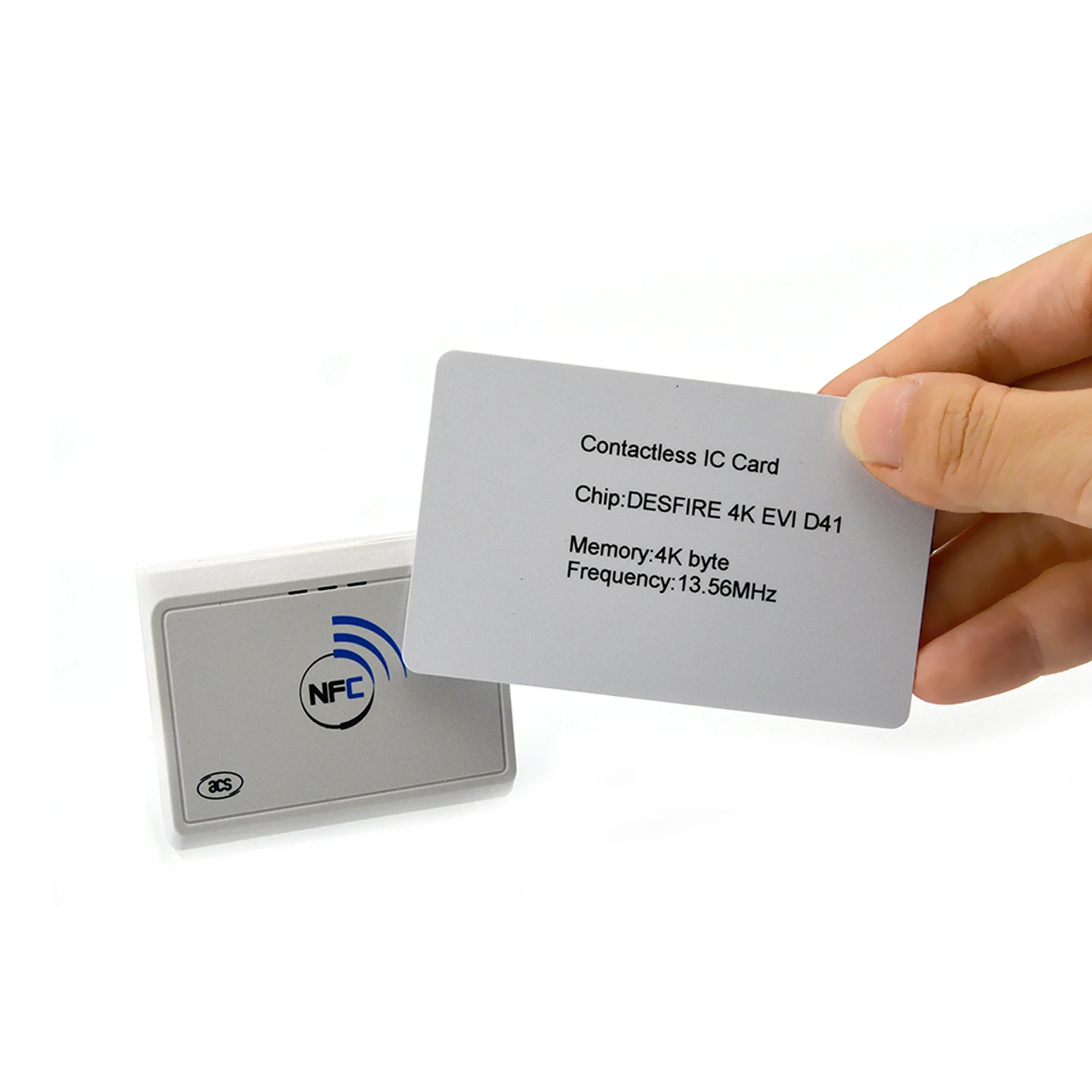 Белый Bluetooth 13 56 МГц NFC смарт кард ридер писатель бесконтактная карточка для чтения - Фото №1