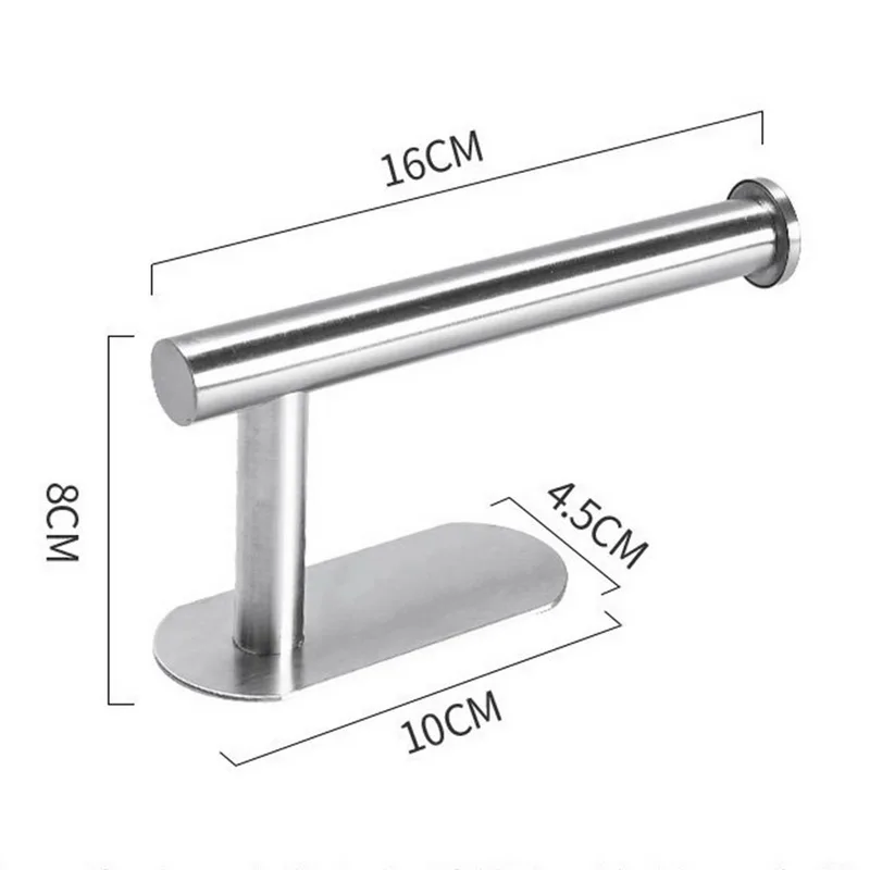

Punch-free Stainless Steel Toilet Accessories Roll Paper Holder Organizers Bar Towel Ring Rail Rack No Drilling Self-Adhesive