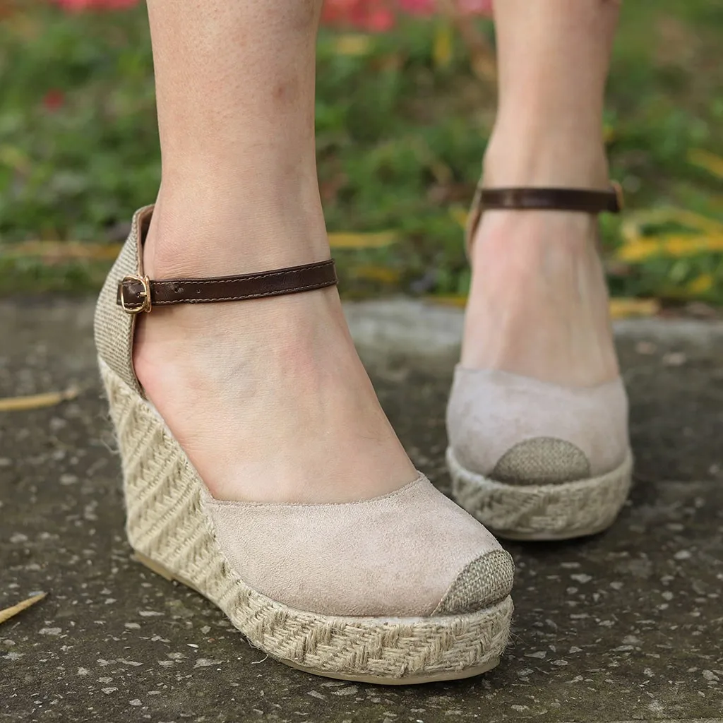 Босоножки женские с соломенным переплетением Пляжная повседневная обувь в