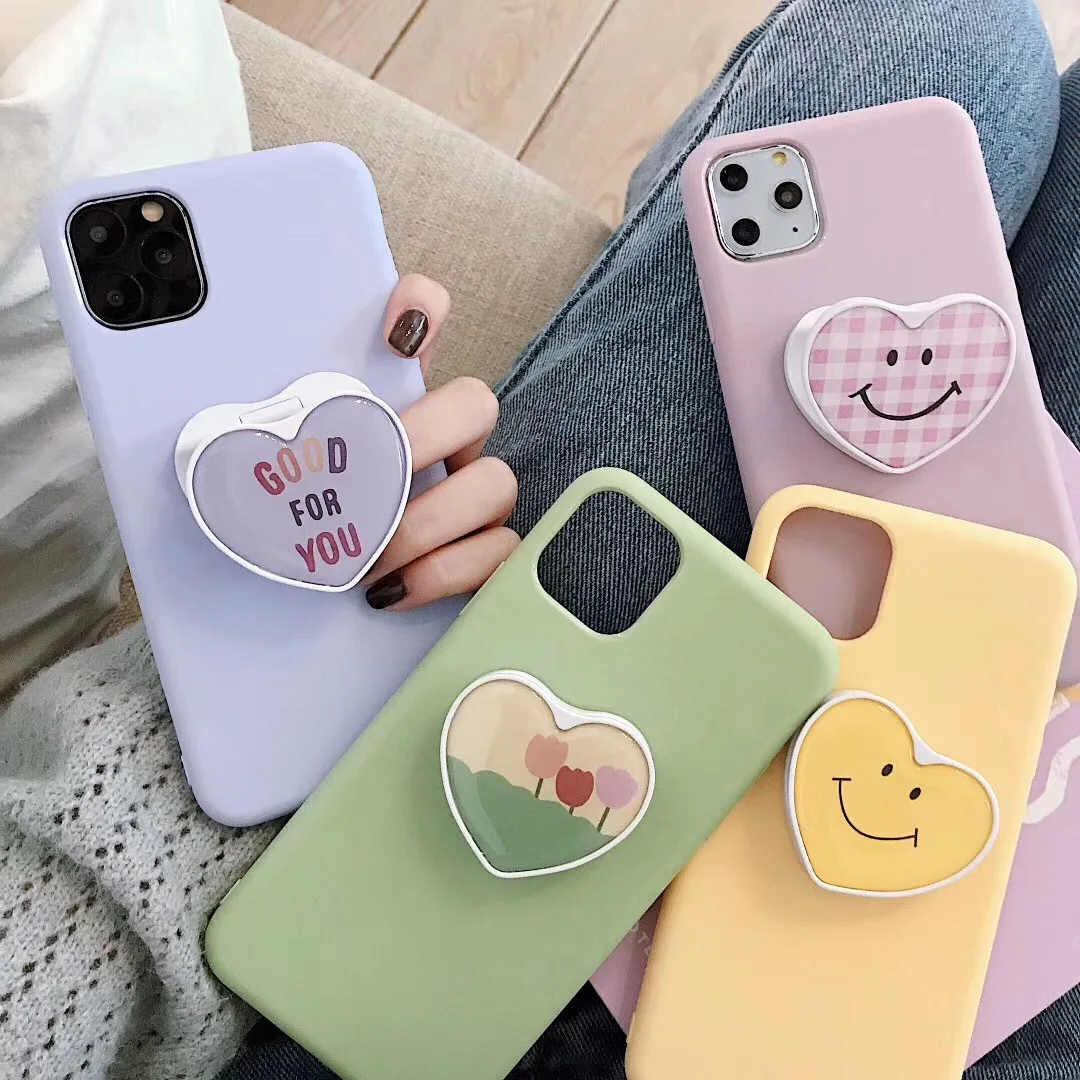 

Korea Cartoon Folding Stand New Cute Smiling Bear Smiley Cartoon Ring Epoxy Phone Telescopic Stand for iphone xiaomi Samsung