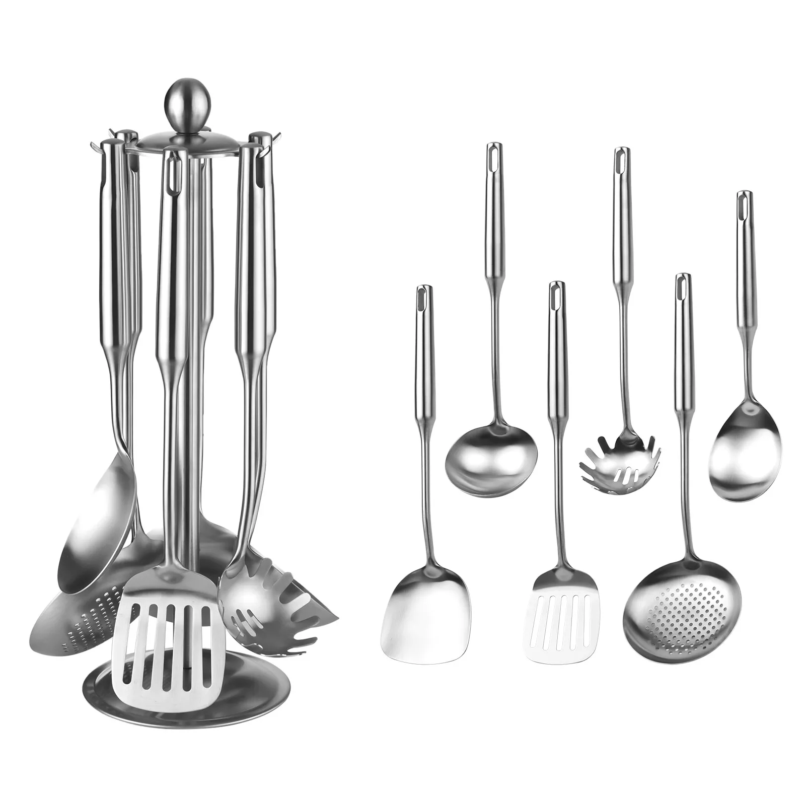 

7pcs Stainless Steel Kitchen Cooking Utensil Set Kit Non-rusting Non-deforming