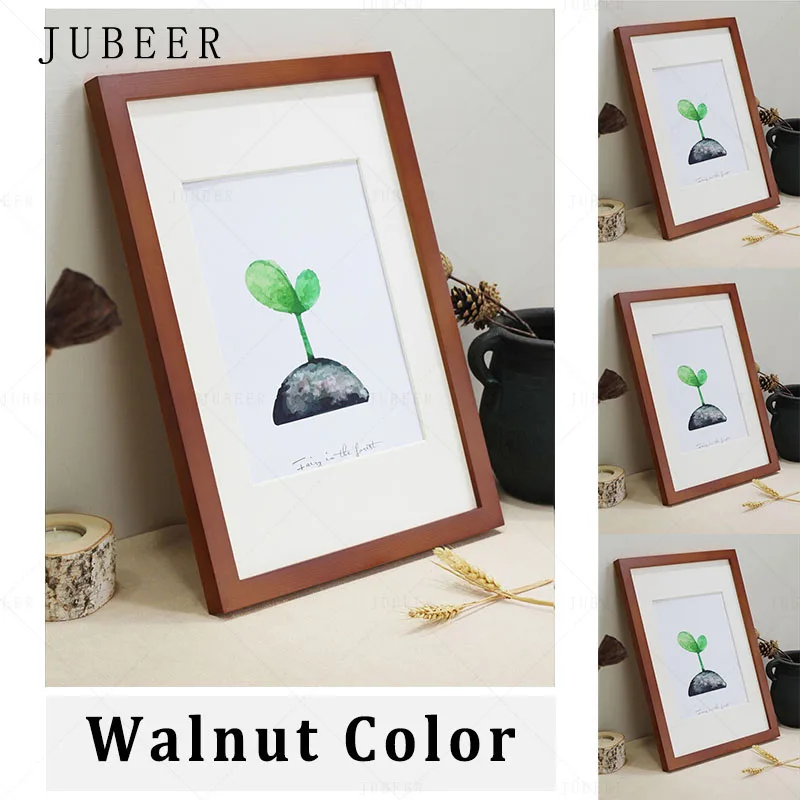 Walnut Скандинавские простые деревянные рамки А4 А3 черно-белые цветные рамки для фотографий для стен фоторамки настенные фоторамки домашний декор - Цвет: Walnut