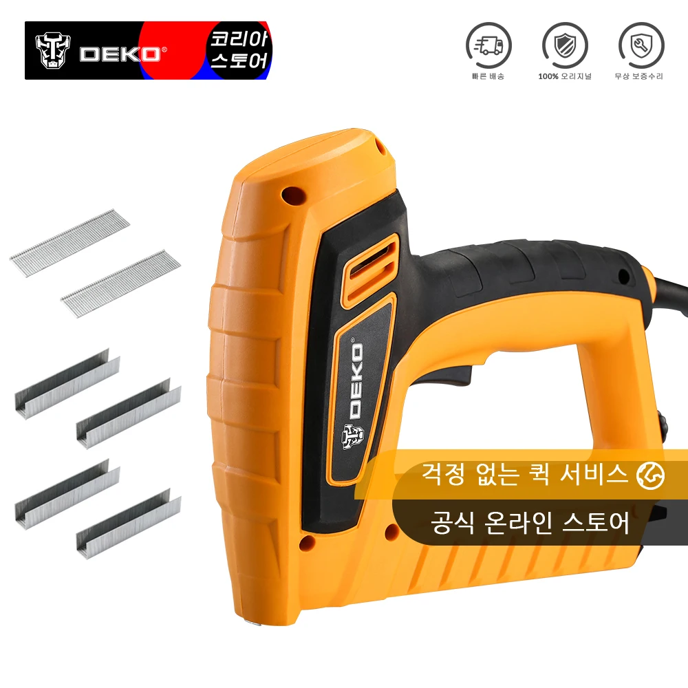 

DEKO DKET01 220V 전기타카총 휴대용 에어스틱네일러 20pcs/분 가구스테플러