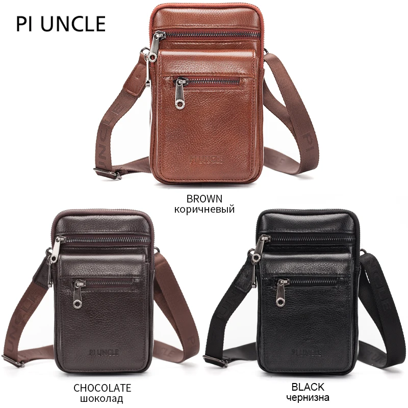 Сумка-мессенджер мужская из натуральной кожи повседневный саквояж на ремне
