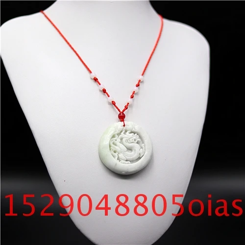 Ожерелье с подвеской из натурального белого нефрита и дракона очаровательные