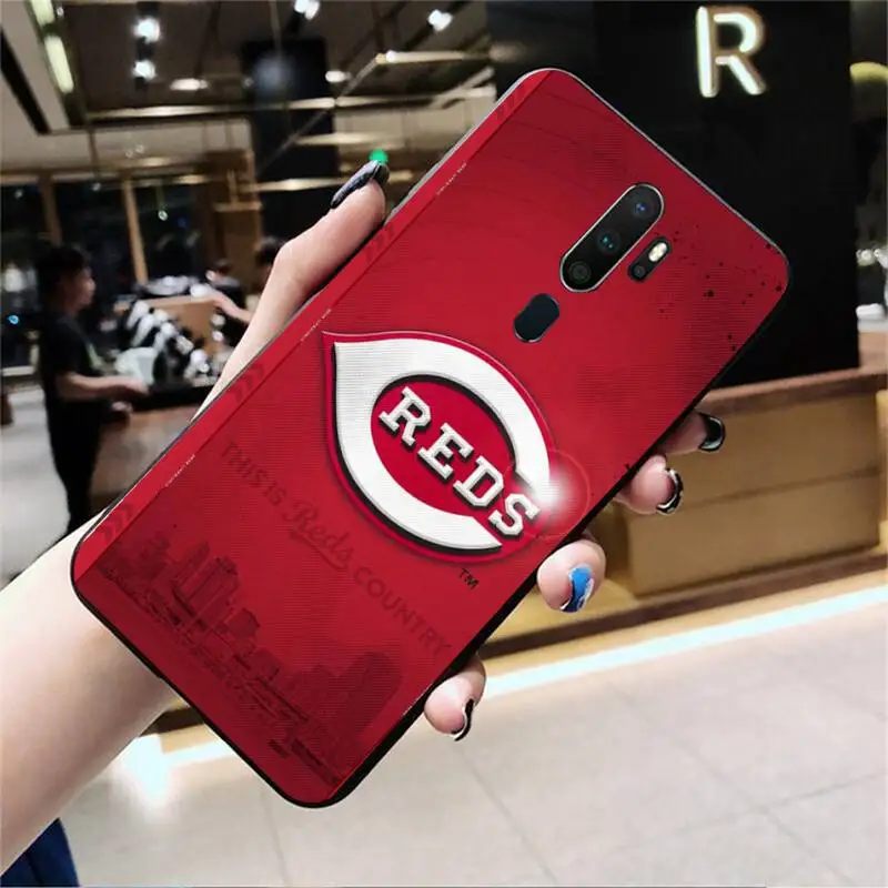 

Cincinnati Reds Black TPU Phone Case For Oppo Reno2 Z 2Z Realme5 6 Pro R9S 11 Plus 15 17 Pro