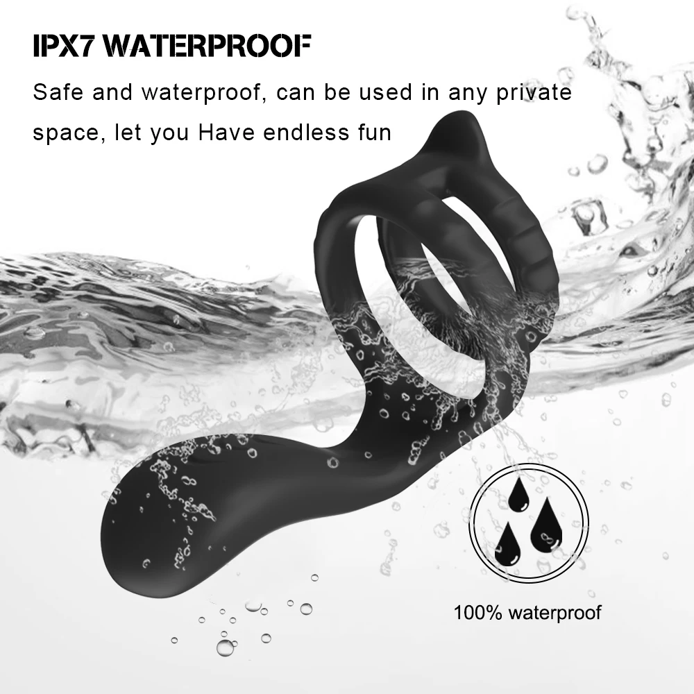 10 Mode Vibrating Penis Massager Ring Dildo Adult Sex Toys for Men Scrotum Male Chastity Cage Testicle Bondage Vibrator | Красота и