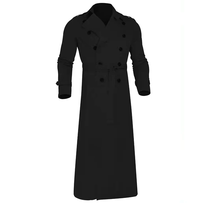 Men's Windbreaker Autumn New Button Belt Overcoat Coat Streetwear Oversize Clothes Fashion Male Cardigan Hip Hop Loose Jackets | Мужская