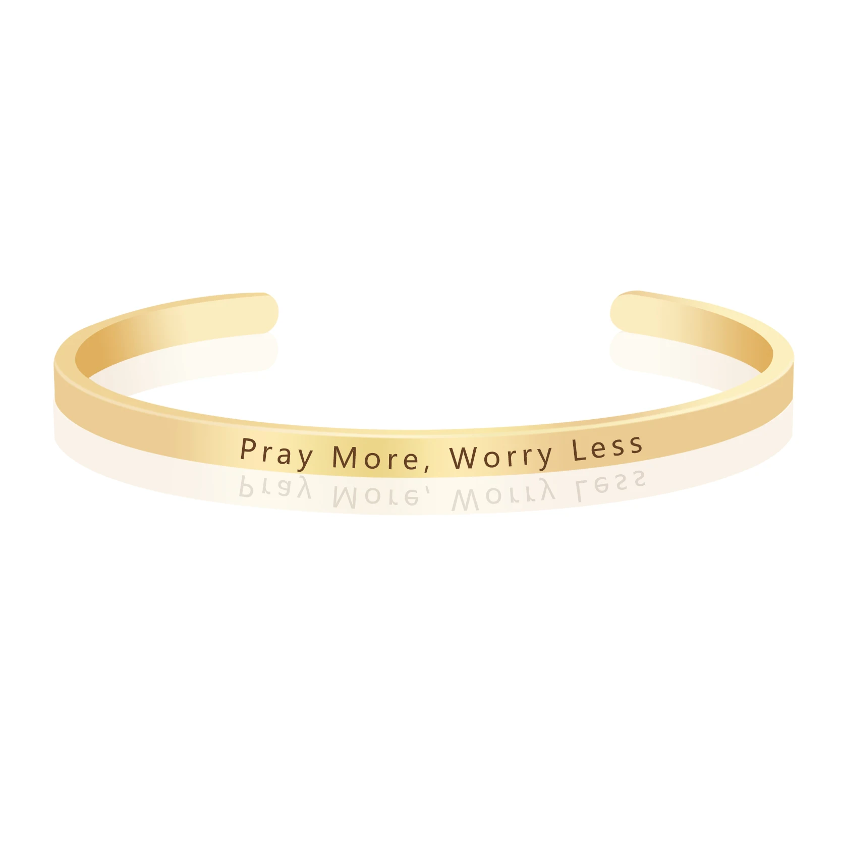 Молитесь больше беспокойтесь меньше Выгравированные цитаты браслеты
