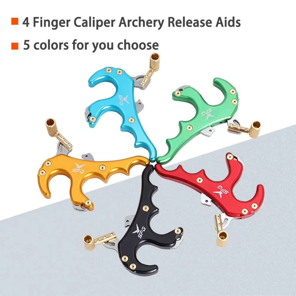 

Wholesale 4 Finger Steel Release Aid Archery Release Aids Caliper Release for Compound Bow Archery Arrows and Bow Release