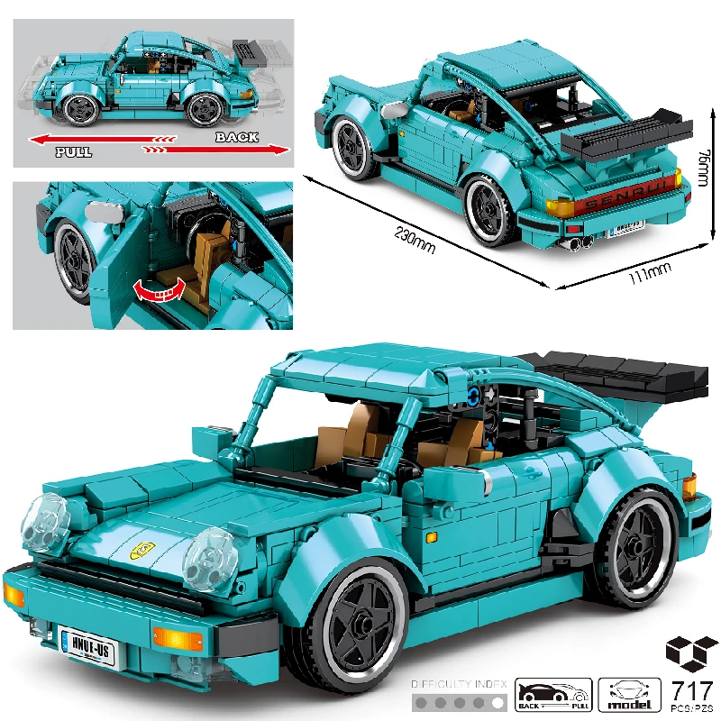 

717 шт., Детский конструктор MOC, классический автомобиль