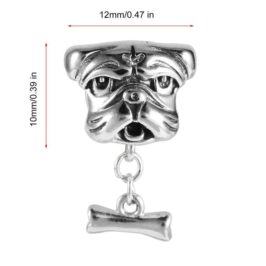 

Women Elegant Pet Bulldog Head Shaped Bead Accessories Great to Match No Chain For Bracelets Jewelry Making Gift Hot