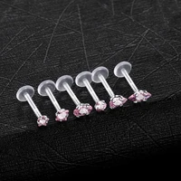 7pcslot bioplast labret piercing kits gem helix tragus cartilage stud earring monroe lip ring medusa conch pircing jewelry 16g