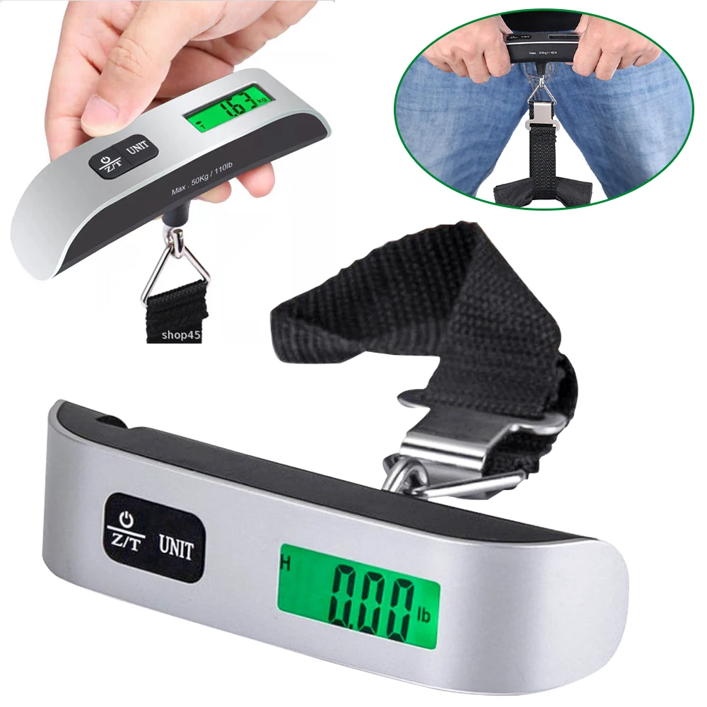 

Handled Digital Weighing Steelyard Mini Luggage Scale for Fishing Travel Suitcase Electronic Hanging Hook Scale Kitchen Tool