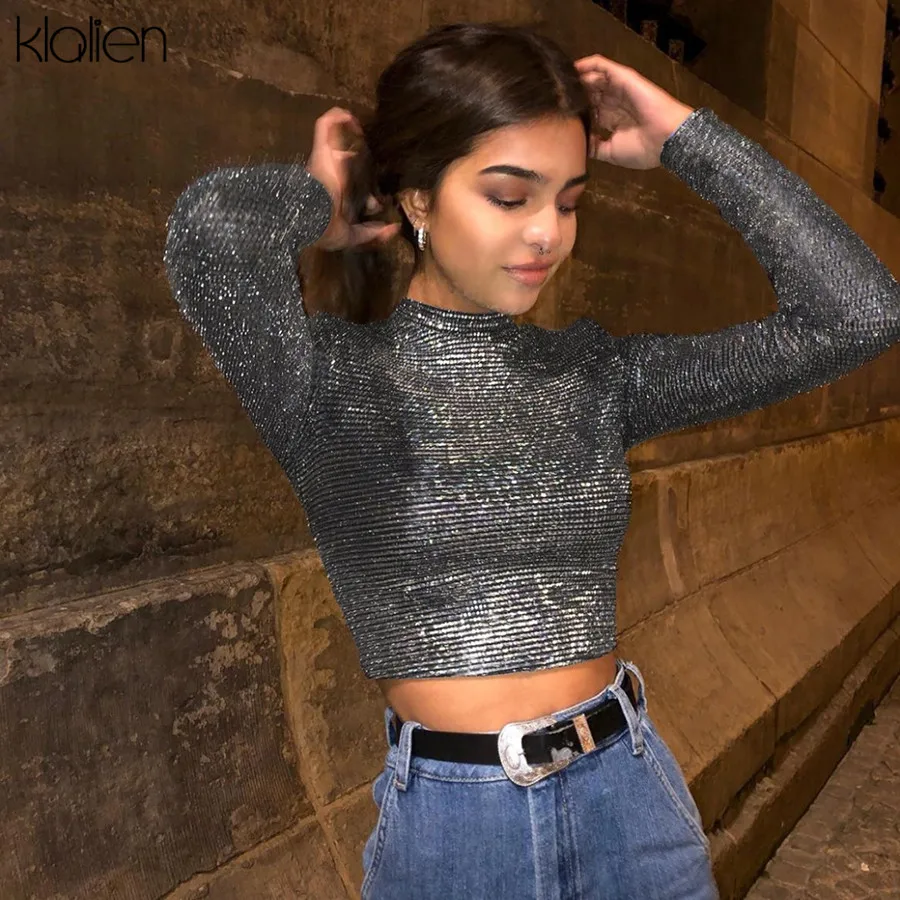 Klanien повседневная женская футболка с длинным рукавом дырочками цветная модная