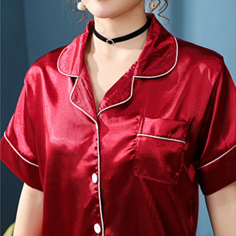 Женские пижамные комплекты атласная пижама ночная рубашка одежда для сна нижнее