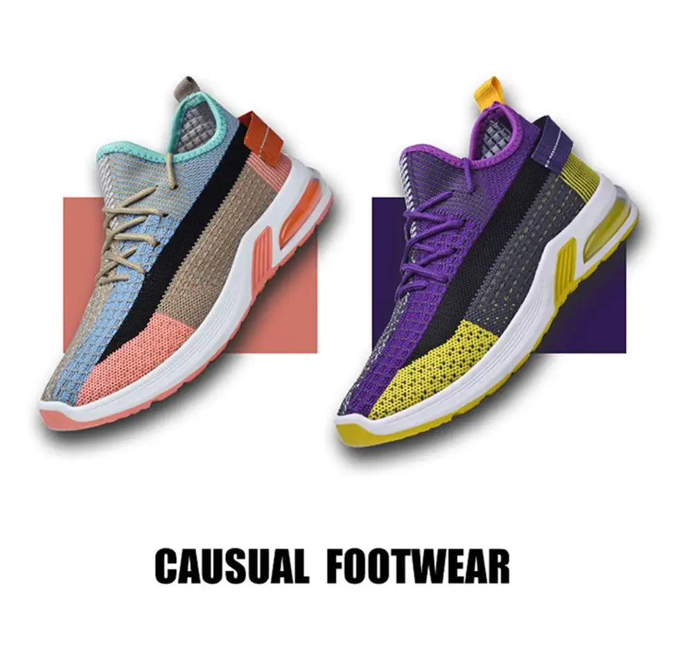 Женские вентилируемые кроссовки разноцветные сетчатые для бега спортивная