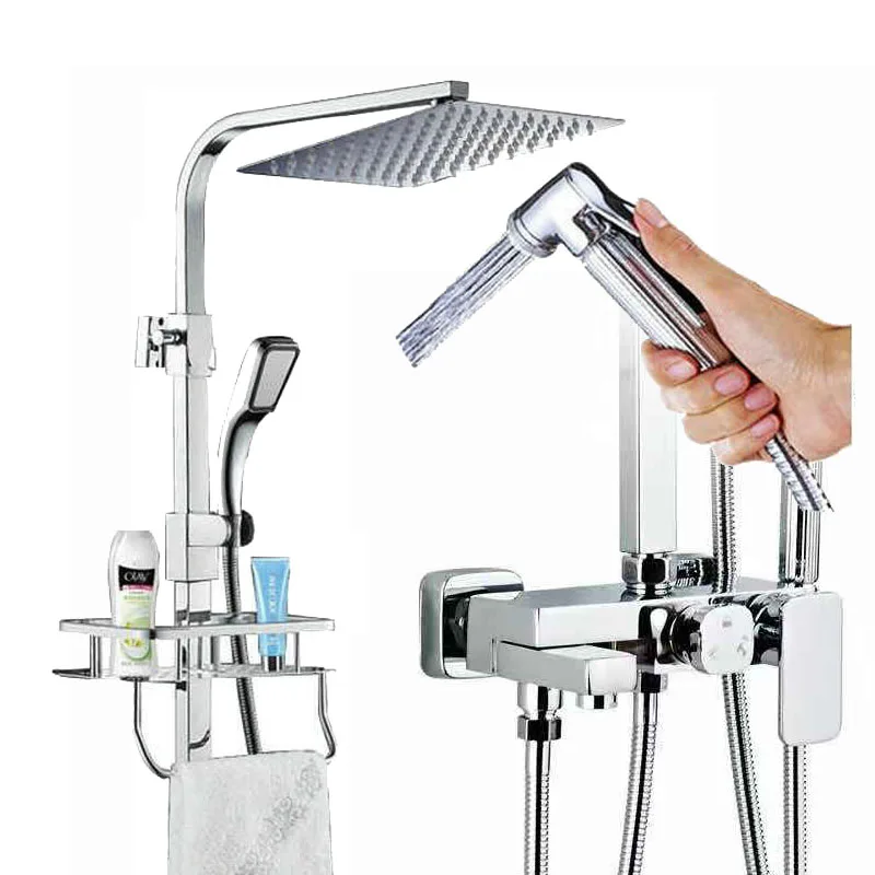 Набор для душа в ванную комнату медный смеситель смесительный клапан усилитель