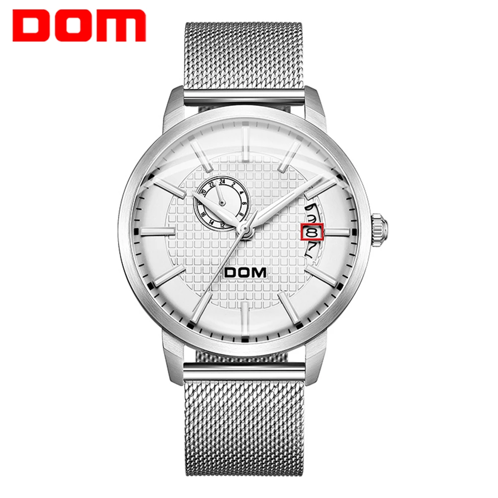 

DOM Watch Men Classic Fashion Elegant Chronograph Watch Casual Sport Leather Band Mens Watches Automatic Clock For Male
