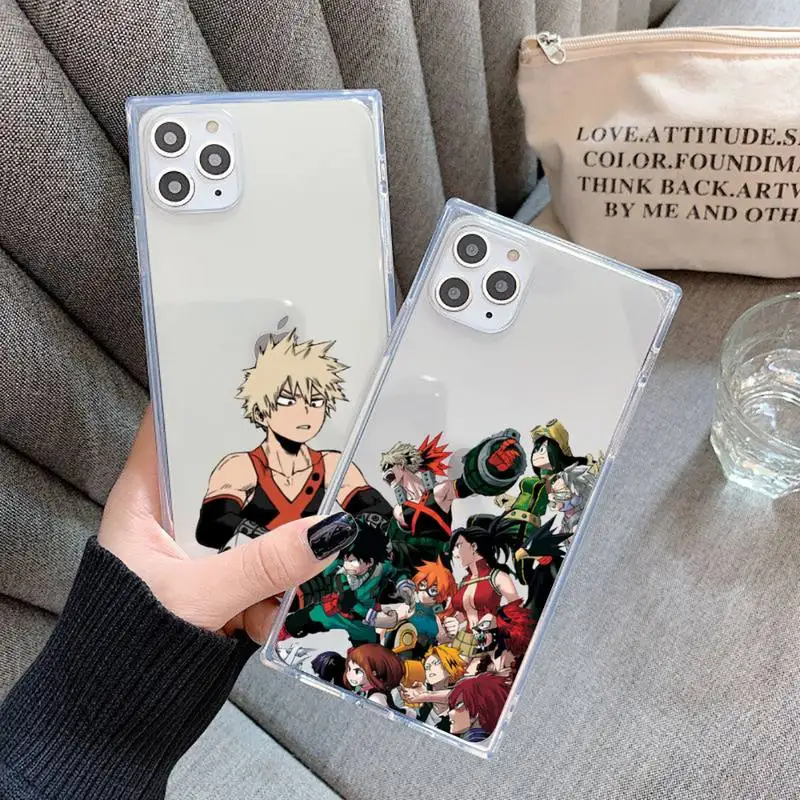 

My Hero Academia Phone Case Transparent for iPhone 7 8 11 12 s mini pro X XS XR MAX Plus cover Clear mobile bag