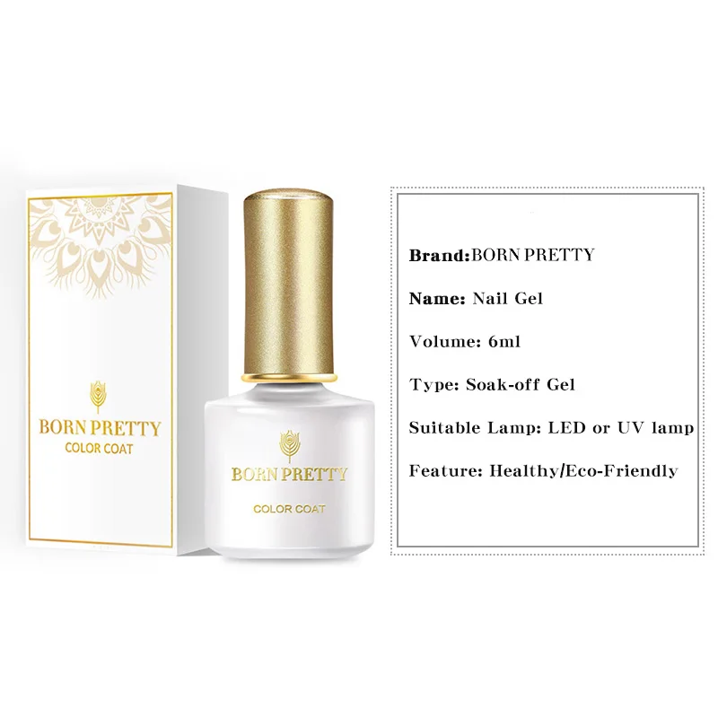 

BORN PRETTY Gel Nail Polish Neon Gel 6ml Nail Art for Manicuring Soak Off Bright Color Nail Gel Polish Glow In UV LED Light