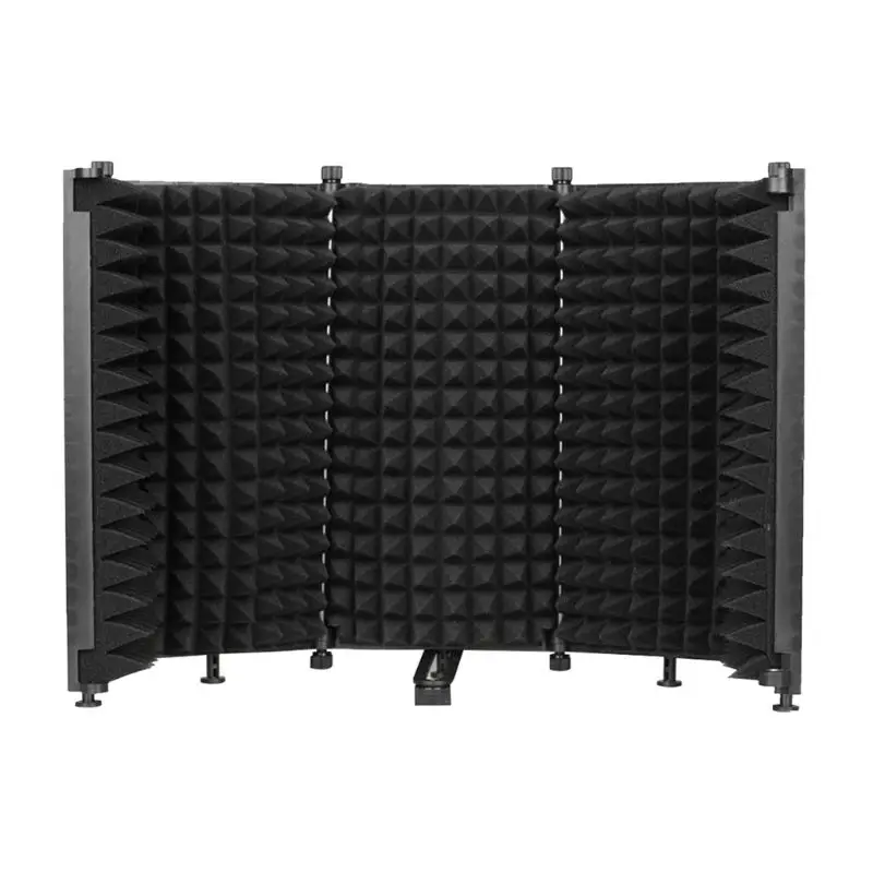 

Microphone Isolation Shield Adjustable Angle Sound Absorber Foldable Cover Wind Screen