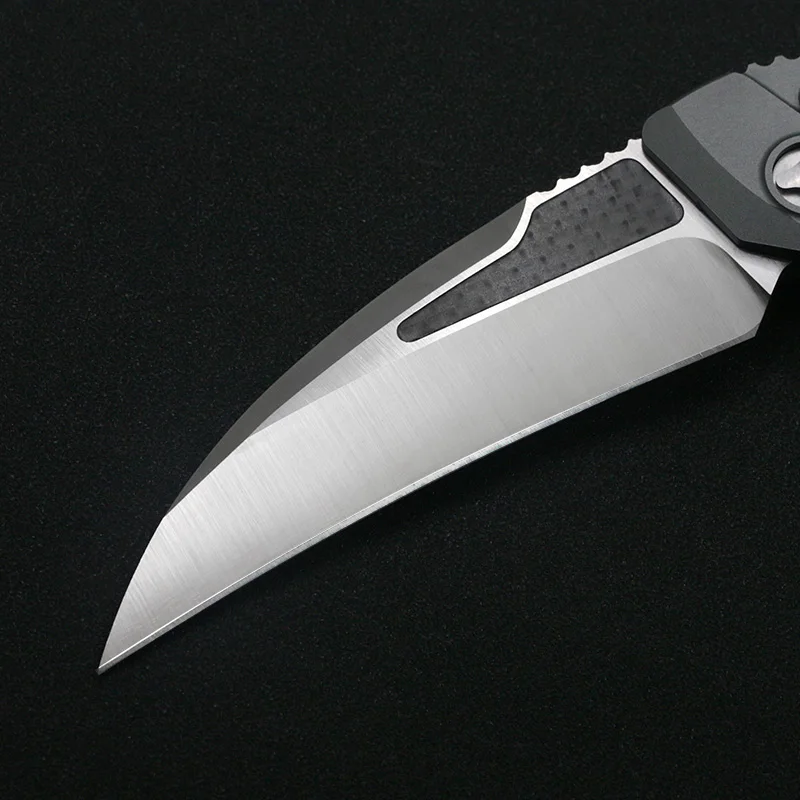 spesifikasi Magic OTF Micro Hawk D2 Steel Aviation Aluminium + Pegangan Serat Karbon Luar Ruangan EDC Hunting Survival Pisau Otomatis