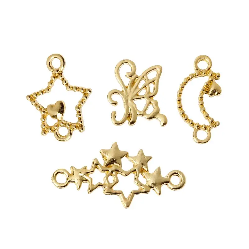 

4Pcs Mini Size Moon Star Butterfly Blank UV Resin Frame Pendant Jewelry Making