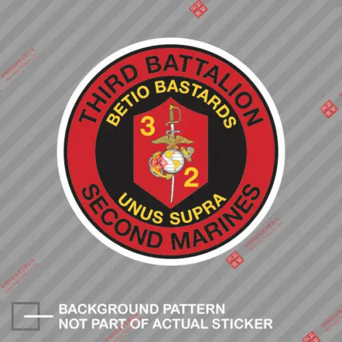 

Funny 3rd Battalion 2nd Marine Regiment USMC V2 Sticker Decal Vinyl Marines Corp PVC Car and Motos Notebooks Racing Stickers