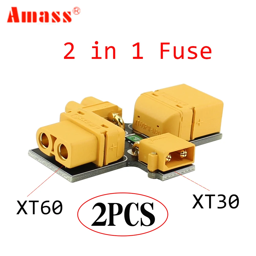 

2 шт. Amass XT30 XT60 2 в 1 Fuse1-6S 3-30 в тестирование установки безопасная заглушка защита от короткого замыкания контроль перегрузки для моделей RC FPV