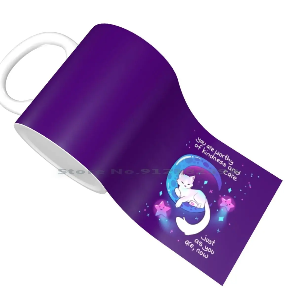 Керамические кружки ты достойна доброты и ухода космические котенки кофейные