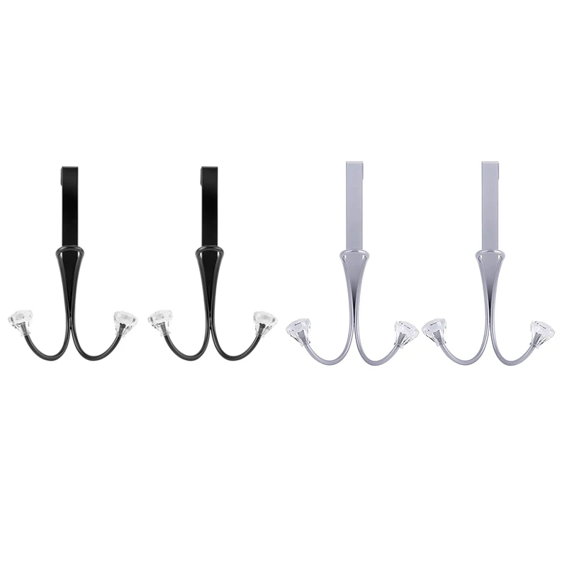 

На дверь двойные крючки-2 шт., металлические двойные крючки-органайзер для подвешивания одежды, пальто, шляп, халата, полотенец