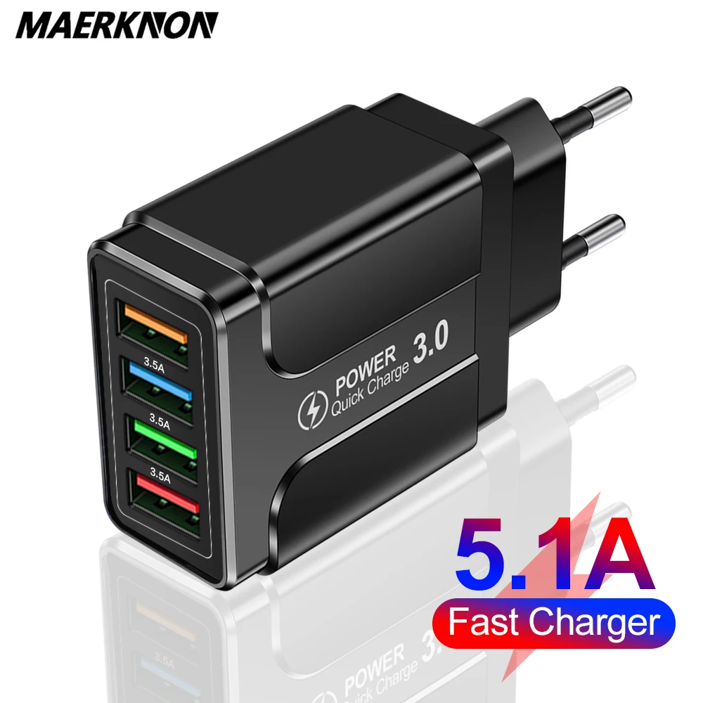 

Зарядное устройство 3,0 А с 4 USB-портами и поддержкой быстрой зарядки