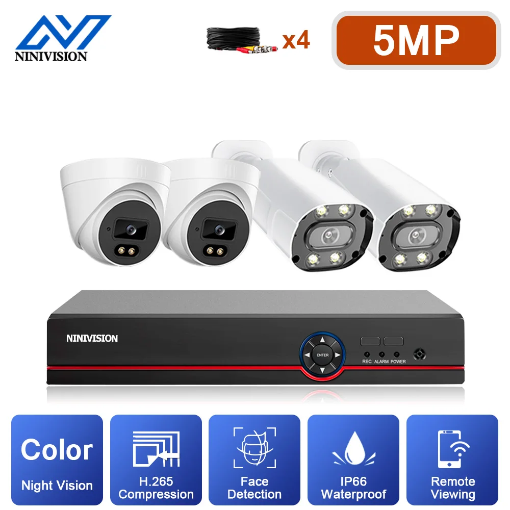 

H.265+ 5MP Super HD Video Surveillance System 4CH AHD DVR With 4PCS 5MP Outdoor Weatherproof CCTV Security Cameras Kit