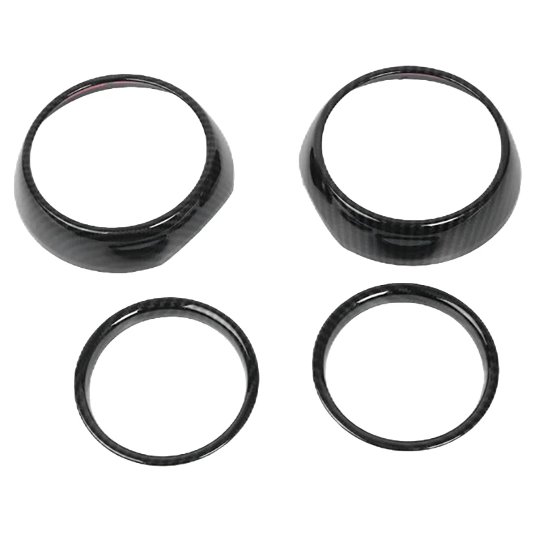 

4Pcs Car Carbon Fiber Dashboard Side Air Vent Ring Outlet Frame Cover Trim for Mini Cooper One S JCW F55 F56 F57