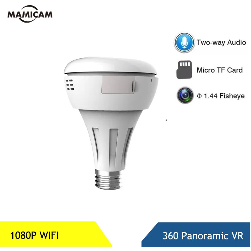 1080P IP камера Смарт светодиодные фонари панорамный 360 VR Wifi охранная лампа