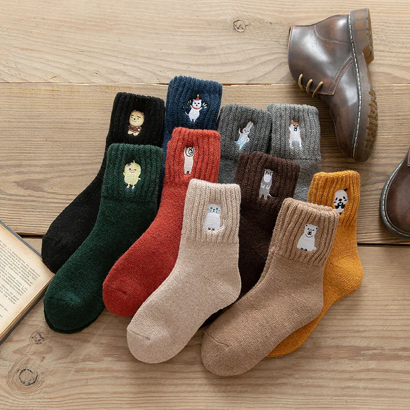 

Зимние мужские и женские Искусственные шерстяные носки Harajuku Snown Sox Ретро холодностойкие модные повседневные кашемировые хлопковые носки дл...