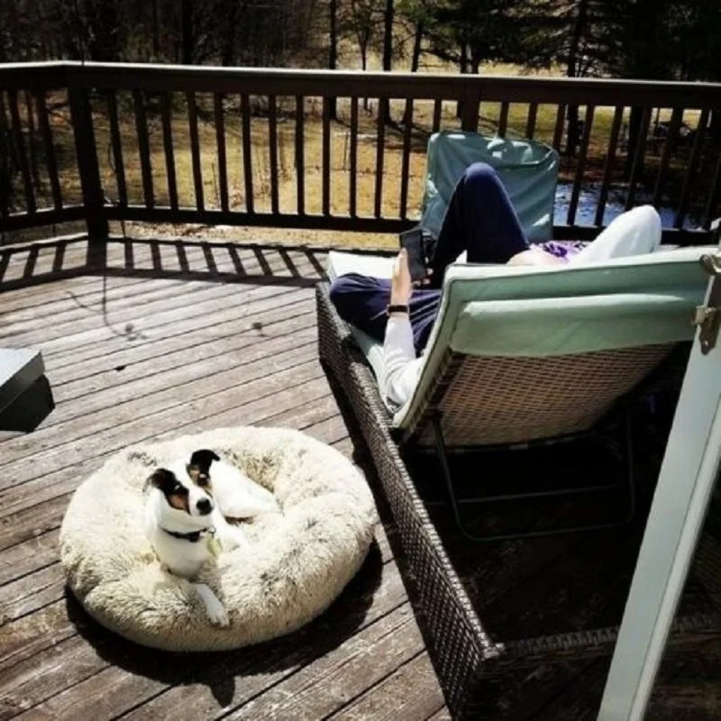 50 см собачья кровать со съемным моющимся чехлом кошка собака круглый дышащий