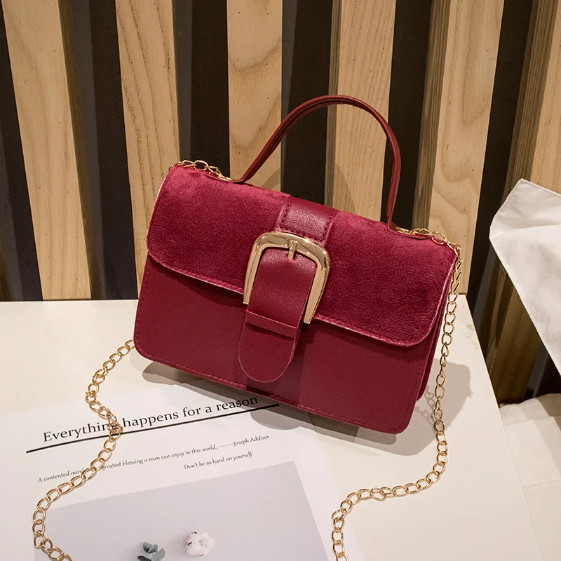 

Women PU Leather Chain Shoulder Bag Square Strap Crossbody Handbag Fashion Tote Satchel Messenger Bag Coin Purse 2021