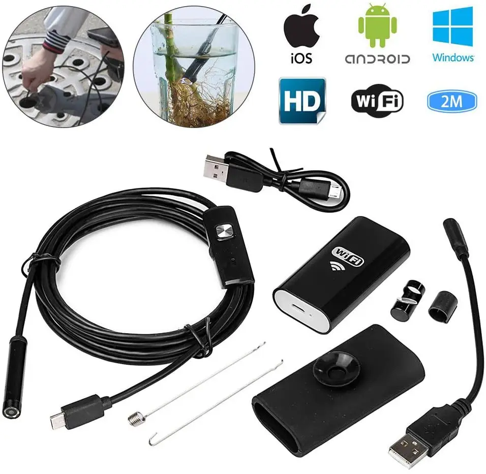 

Wireless 8mm Car Sewer Endoscope Industrial 720P USB Pipe Inspection Endoscopy Flexible Snake Camera for Android Ios Smartphone