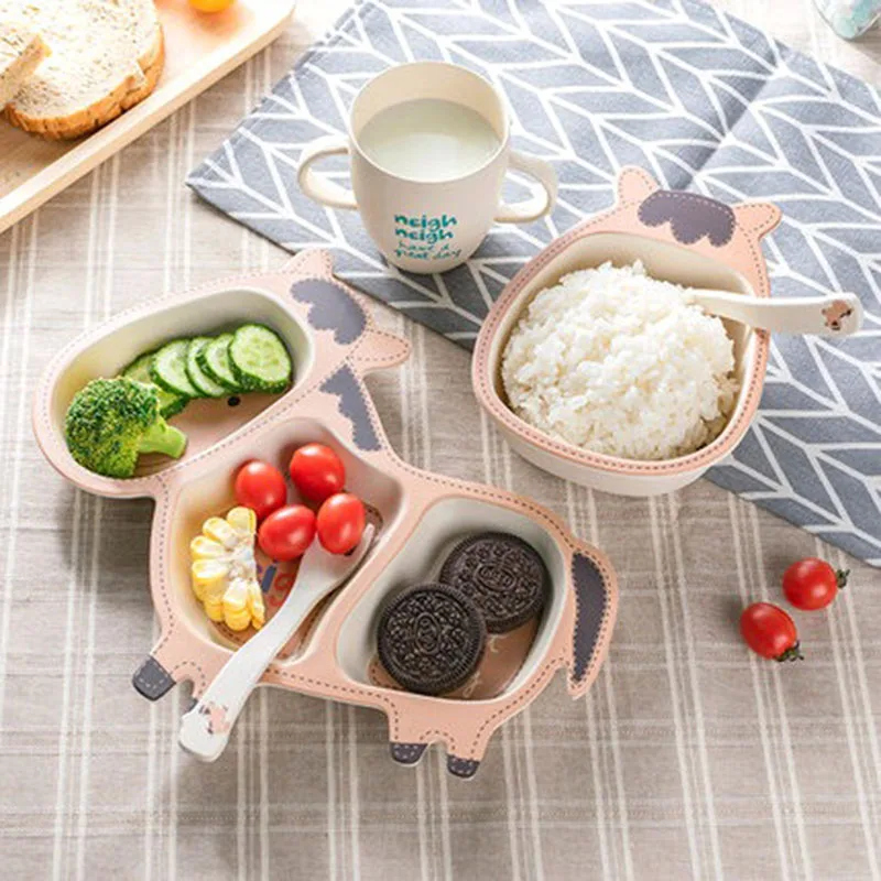 Набор детских обеденных тарелок из бамбукового волокна|Блюдца и тарелки| |