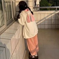 deeptown kawaii printed oversize hoodies women harajuku korean style white crewneck long sleeve pullover sweatshir cute tops