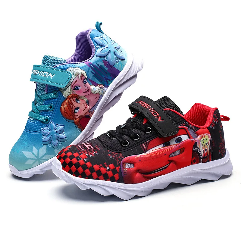 

Disney Children Shoes Girls Sneakers Frozen Princess Kids Shoes Fashion Casual Sport Running Car mobilization boy Shoes 25-32
