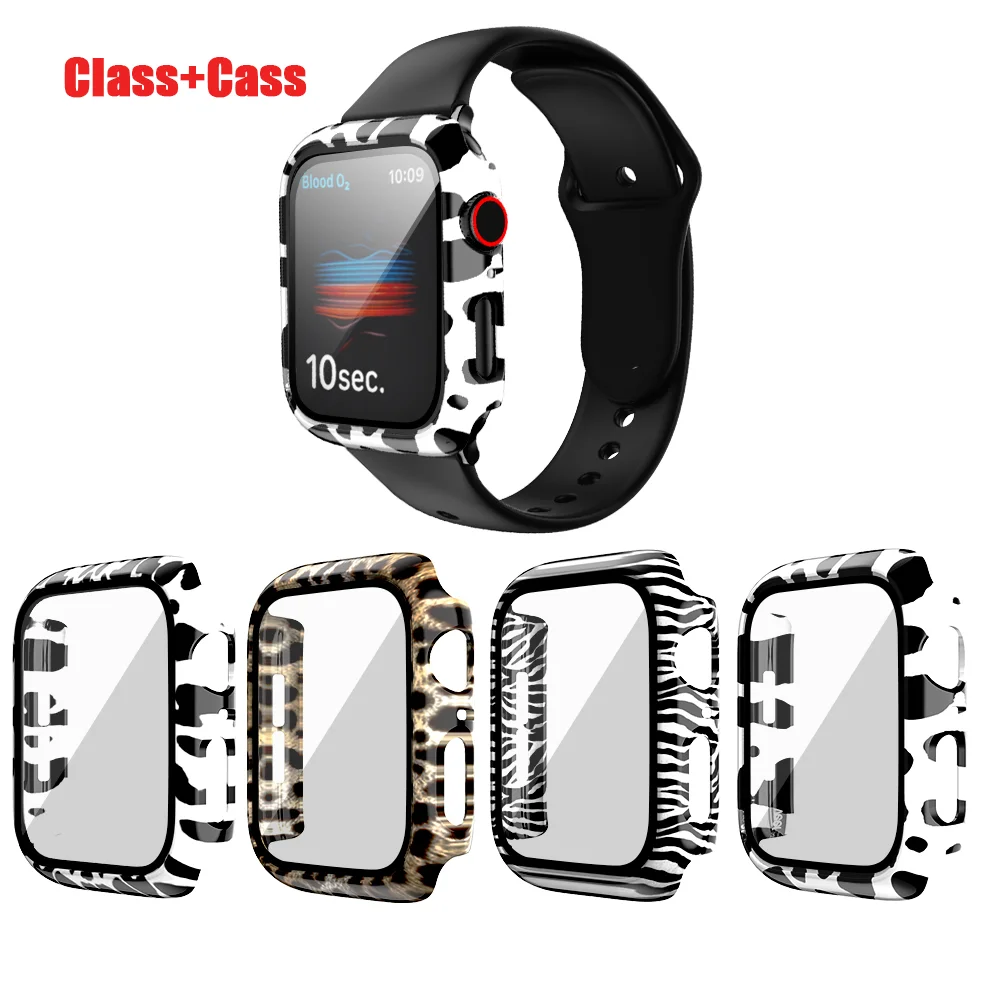 

Стекло и чехол для Apple Watch, чехол 42 мм 38 мм, серия 6 se 5 4 3 2 1, бампер, защита экрана + крышка, аксессуары, чехол для iWatch 40 мм 44 мм
