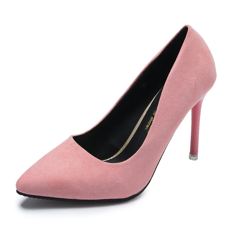 Модная пикантная обувь на высоком каблуке 10 см с острым носком Цвет Черный